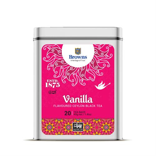 Browns Vanilla Flavoured Ceylon Black Tea 40g 20-Tea Bags