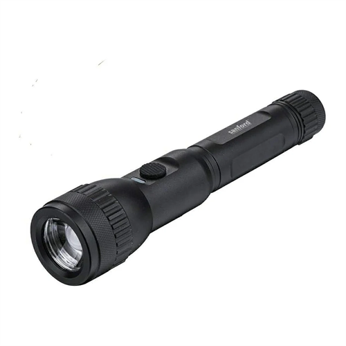 SANFORD Rechargeable LED Torch 2000 Meter Range (Adjustable beam, 3 light modes & Glass Braker)- SF4666SL