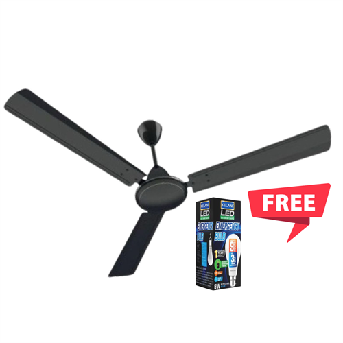 Kelani Ceiling Fan - Black (Manufactured by Havells) + Free Rechargable Emergancy Bulb - KEL-25FANBSZBZ