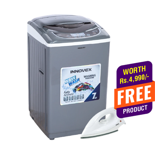 Innovex 7kg Fully Washing Machine - WMIFA70S + Fee Sanford Dry Iron - SF-23DI