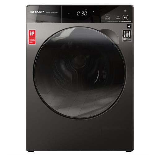 Sharp 10.5KG Full Auto Front Loading Inverter Washing Machine With 7kg Dryer- ES-FW105D7PS