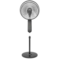 Abans Midnight Black Stand Fan - With Remote - Rust Free