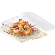 Borosil 800ml Square Dish with Lid Storage