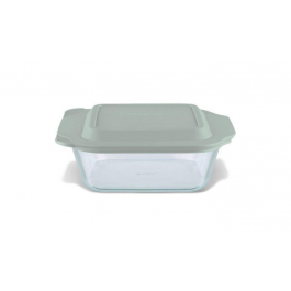Pyrex 2.5L Deep Dish 8X8 Inch Square Baker with Sage Lid