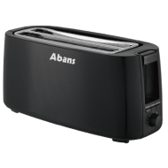 Abans 4 Slice Pop Up Toaster - Black