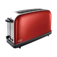 Russell Hobbs 100w Flame Red Long Slot Toaster (Red)