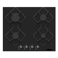 Abans 60cm Signature 4 Gas Burner Tempered Glass Hob With Safety - Metal Black