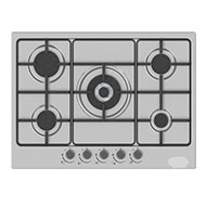 Abans 70CM Signature 5 Gas Hob Stainless Steel With Safety - Silver