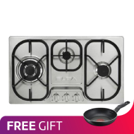 ELBA 3 Gas Burner Hob - Silver