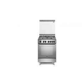 ELBA 60cm 4 Gas Burner Cooker with Electric Oven Stainless Steel Design - Silver