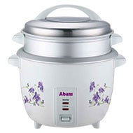 Abans 1.5L (750G) Rice Cooker with Steamer - White
