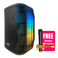 JVC Party Speaker 1600W PMPO Wireless Mic & Remote Control - Black