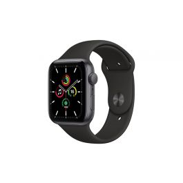 Apple Watch SE (2020) GPS 44MM Space Gray Aluminum Case with Black Sport Band - Regular