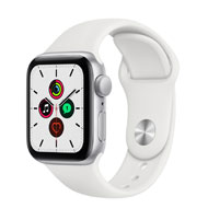 Apple Watch SE (2020) GPS, 44MM Silver Aluminum Case with White Sport Band - Regular