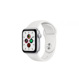 Apple Watch SE (2020) GPS, 44MM Silver Aluminum Case with White Sport Band - Regular