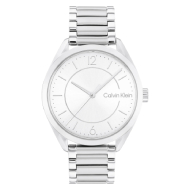 Calvin Klein Women's Stainless Steel Dial Watch (Silver White)