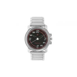 FASTRACK Black Dial Silver Stainless Steel Strap -Gents
