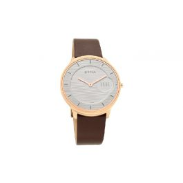 TITAN Edge Watch with Silver White Dial & Leather Strap - Gents