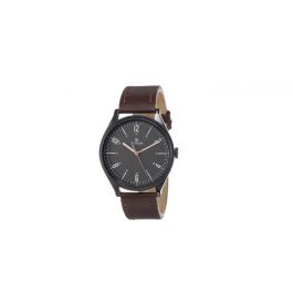 TITAN Workwear Watch with Black Dial & Brown Leather Strap - Gents