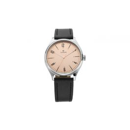 TITAN Workwear Watch with Champagne Dial & Black Leather Strap