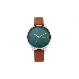 TITAN Workwear Watch with Green Dial Leather Strap - Ladies