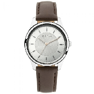 TITAN Workwear Watch with Silver Dial & Leather Strap