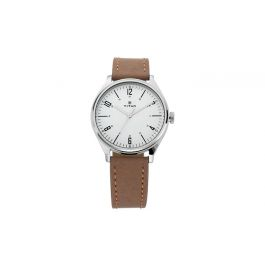 TITAN Workwear Watch with Silver Dial & Tan Leather Strap - Gents - 1802SL01