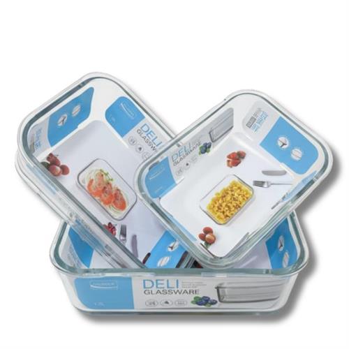 Delisoga 3 Piece Glass Serving Casserole Dish