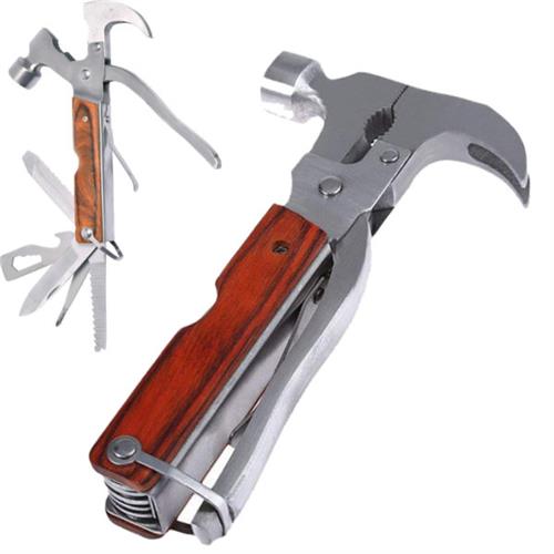 Multi Functional Hammer Axe Hand Tool Kit Plier Knife Screwdriver Can Bottle Opener Wood Saw