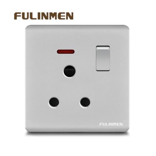 FULINMEN Switch And Socket 5A 1 Gang 3 Round Pin Electrical Wall Socket
