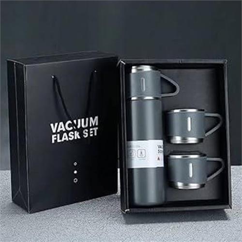 Vacuum Flask Set with 2 Steel Cups
