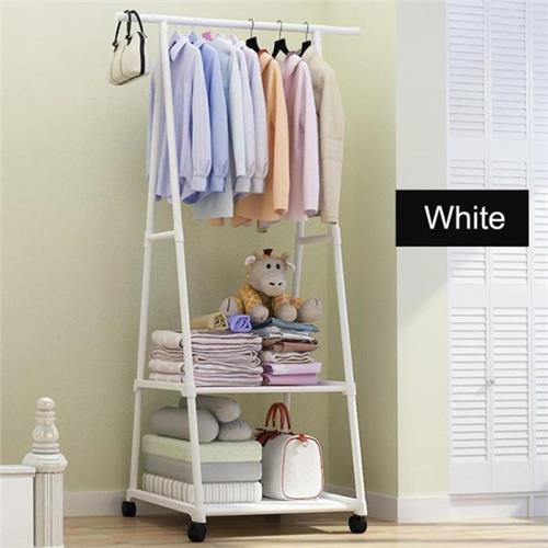 Standing Triangle Cloth Rack with Storage Shelf Rack