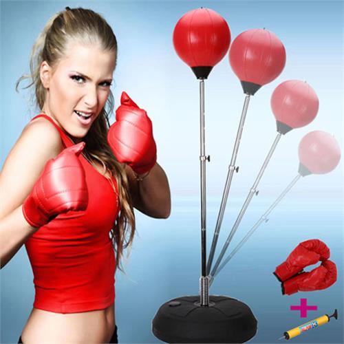 Free-standing Speed Punching Ball Set with Boxing Gloves