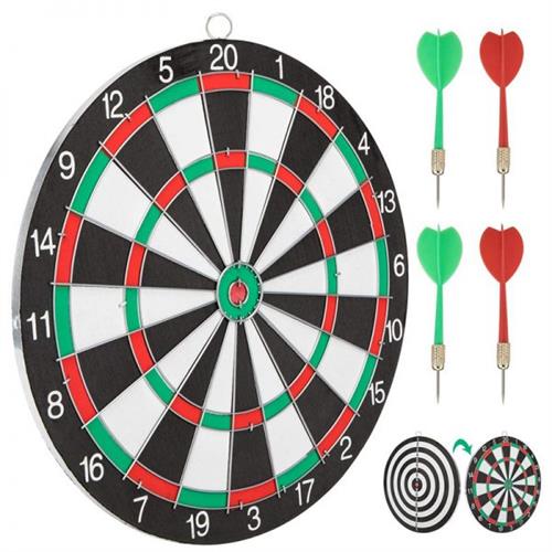 Hangable Double Sided Dart Board with Darts 12 / 15