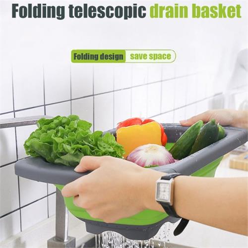 Sink Retractable Colander with Handle Kitchen Folding Strainer