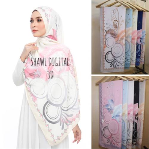 3D Digital Printed Chiffon Shawl