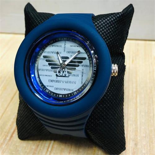 Emporio Armani Mens LED Color Strap Watch Blue