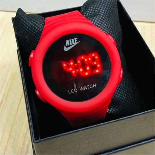 Nike Mens LED Color Strap Watch Red