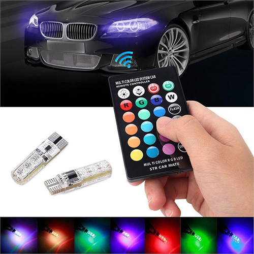 Colour Changing Parking Bulb Car Interior Decorative Lights Remote Car styling