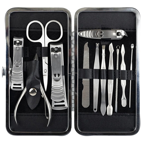 Manicure Clippers Set 12pcs Travel Grooming Case