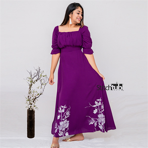 LILAC ROSE FLAIRED DRESS