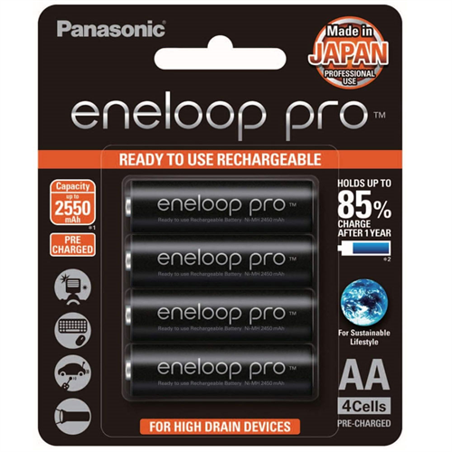 Panasonic eneloop pro AA Rechargeable NiMH Batteries (1.2V, 2550mAh)