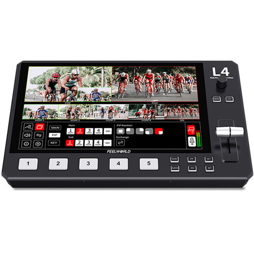 FEELWORLD L4 Multi-camera Video Mixer Switcher 10.1 Touch Screen USB3.0 Fast Streaming