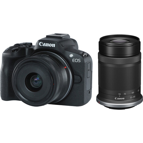 Canon EOS R50 Mirrorless Camera with RF-S 18-45mm & RF-S 55-210mm Lens