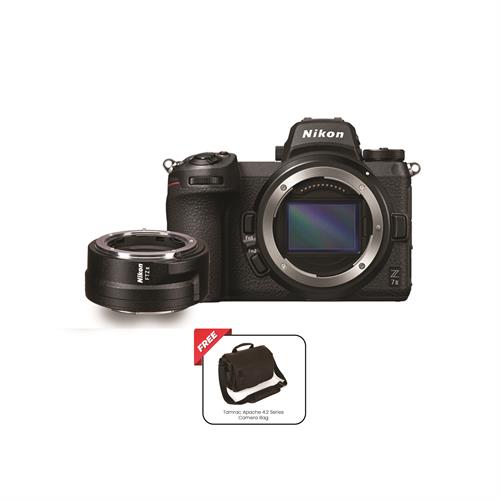 Nikon Z 7II Mirrorless Digital Camera Body Only & Nikon FTZ II Mount Adapter with Free Tamrac Apache 4.2 Series Camera Bag