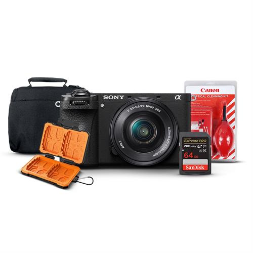 Sony a6700 Mirrorless Camera & 16-50mm Lens with Shoulder Bag, 7 in 1 Cleaning kit, 64GB Extreme PRO Memory Card & K&F memory card case