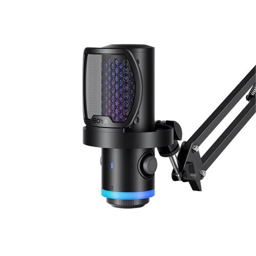 BOYA CastMic G40 Vibrant RGB Noise-Cancelling USB Microphone with Boom Arm