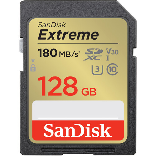 SanDisk 128GB Extreme UHS-I SDXC 180 MB/s Memory Card