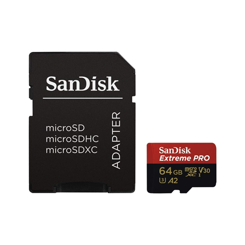 SanDisk 64GB Extreme Pro MicroSDXC UHS-I 200MB/s Memory Card With Adapter