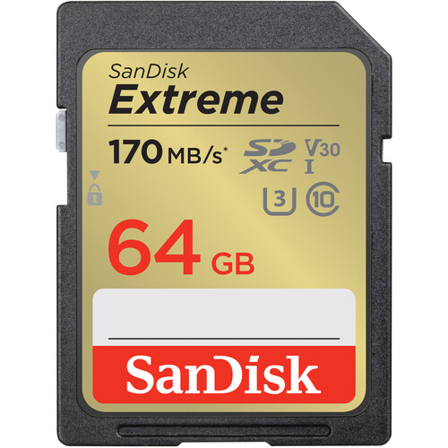 SanDisk 64GB Extreme UHS-I SDXC 170 MB/s Memory Card